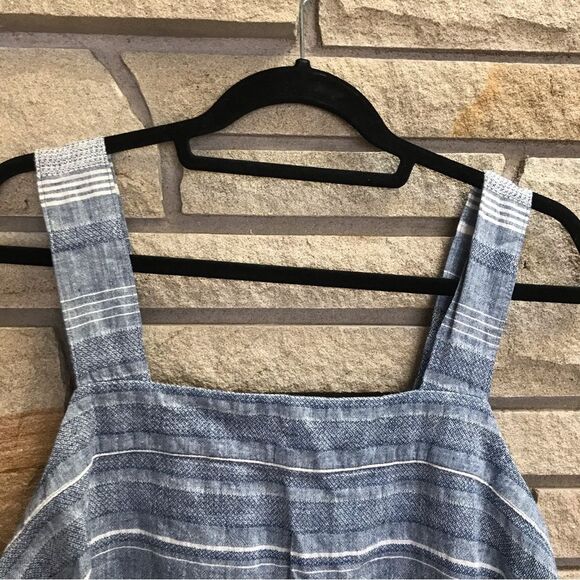 Carve Designs River Tank Top Cotton Linen Blend Blue chambray white xl - Picture 7 of 10